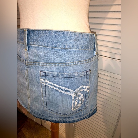 Micro Mini denim Skirt Vintage 90s light wash Women’s size 10 - Picture 3 of 7